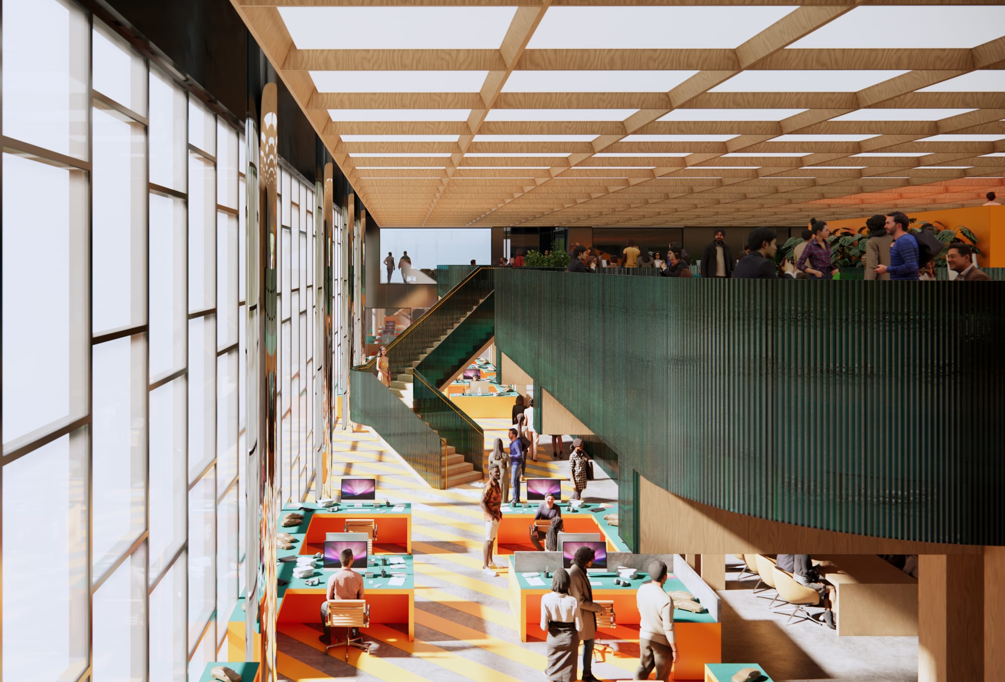 Experiential view · View across the mezzanine level