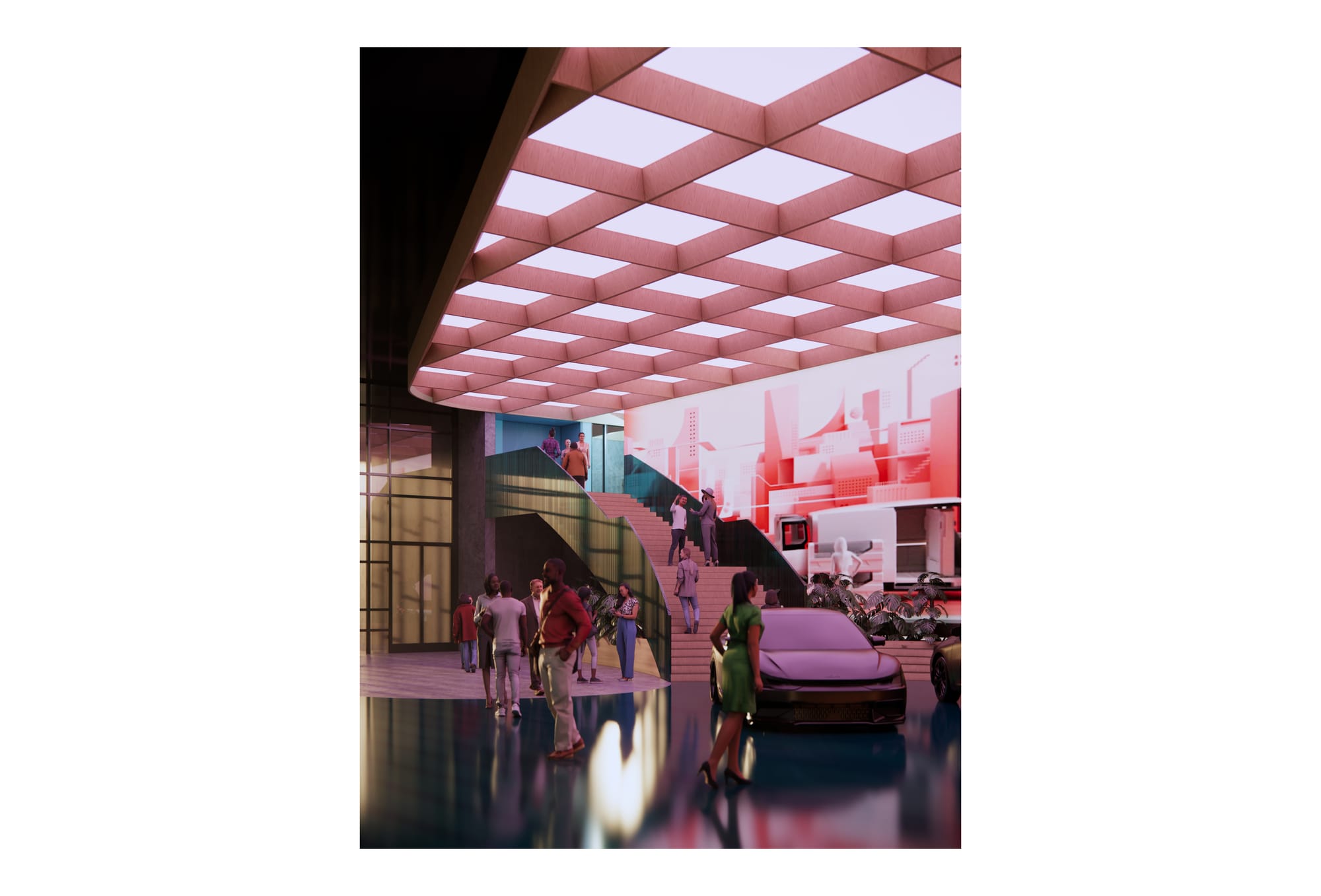 Experiential view · Activated front entry