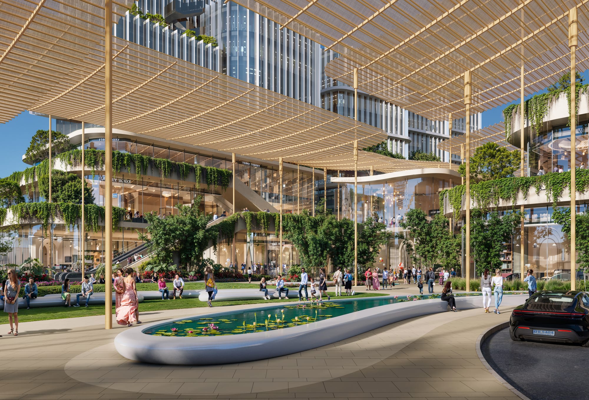 Experiential view · Entry into the precinct from valet
