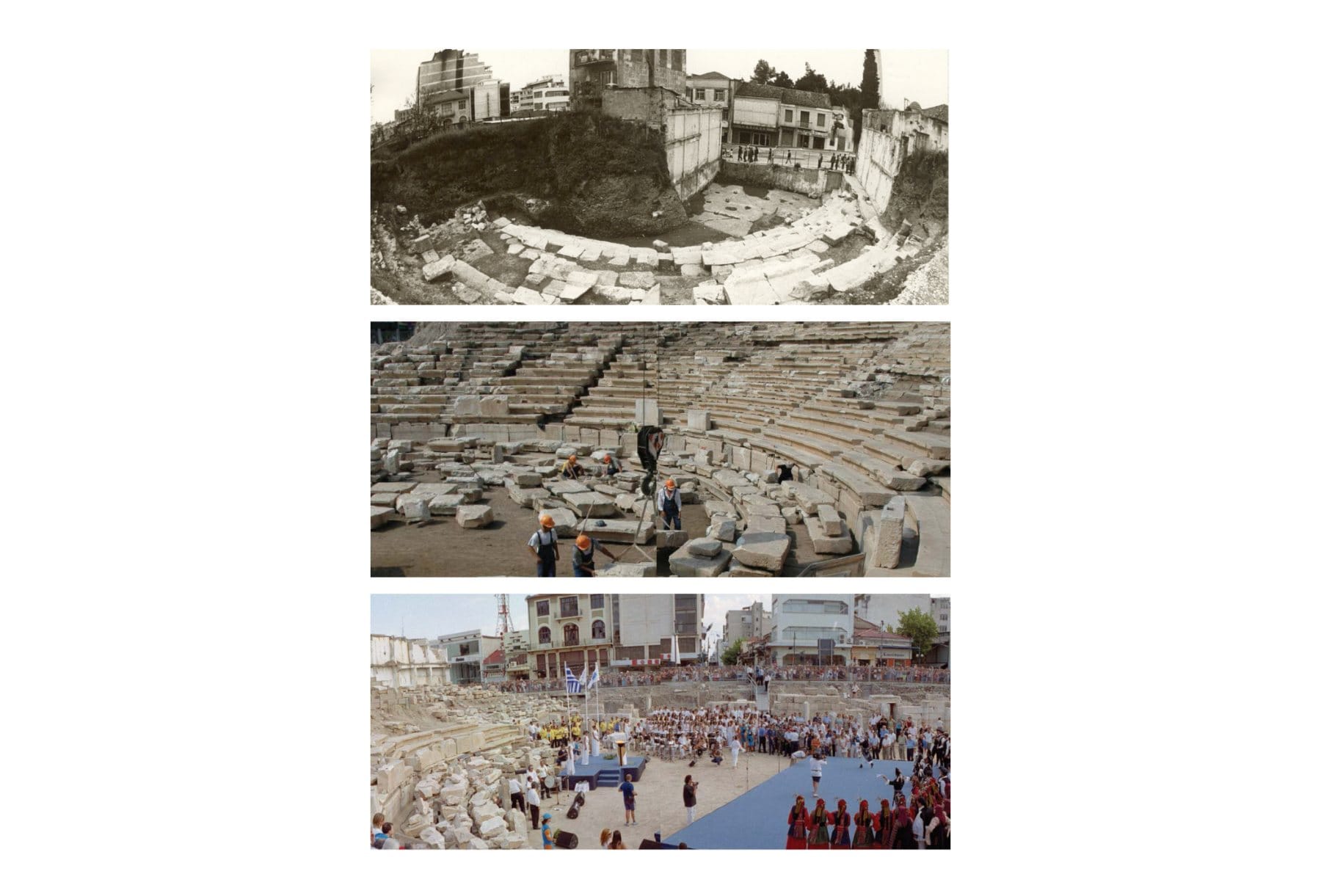 Concept board · four guiding moves: a new heart, centers of gravity, a world-class amphitheatre, a magnetic theatre district