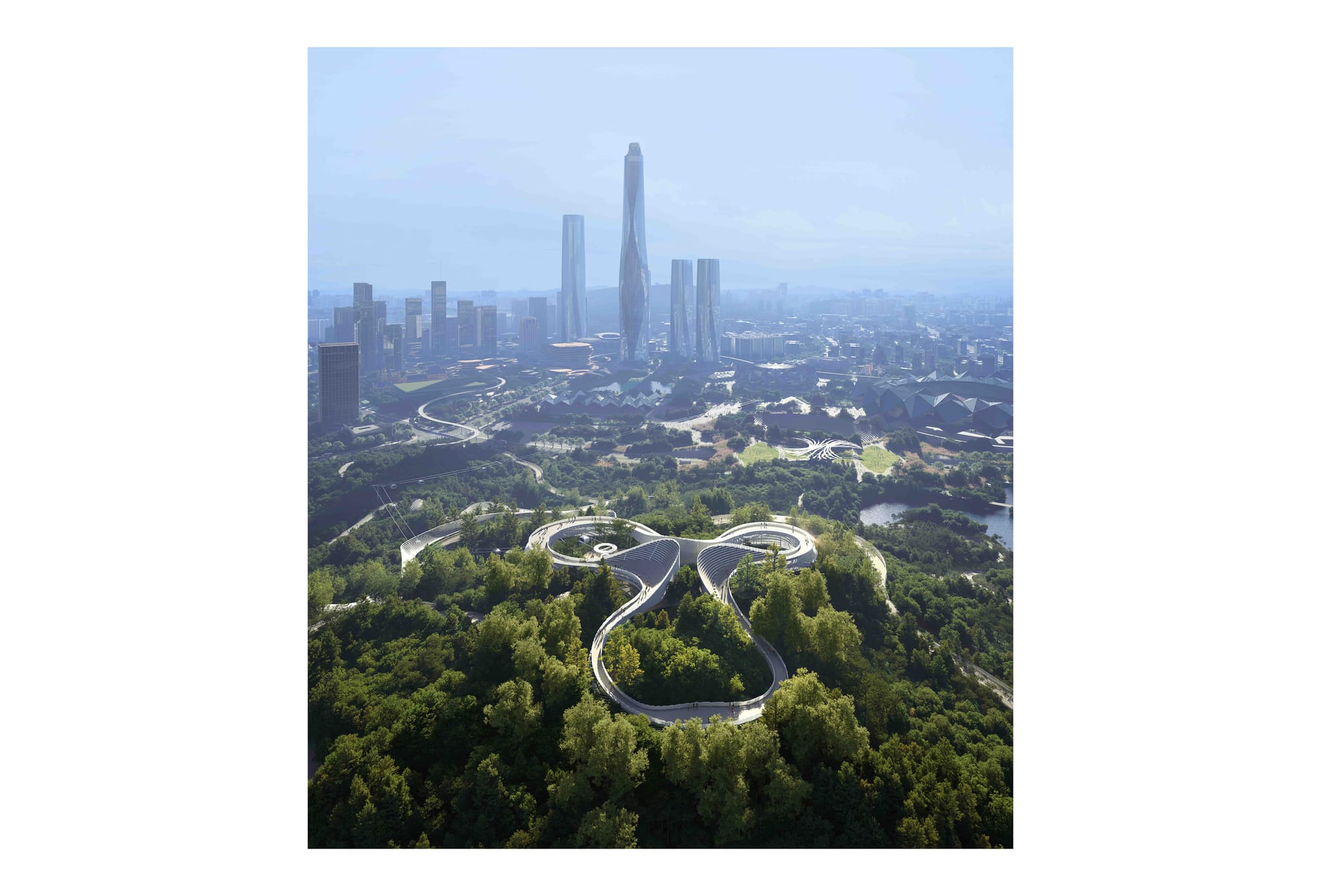 Park &amp; Shenzhen CBD skyline