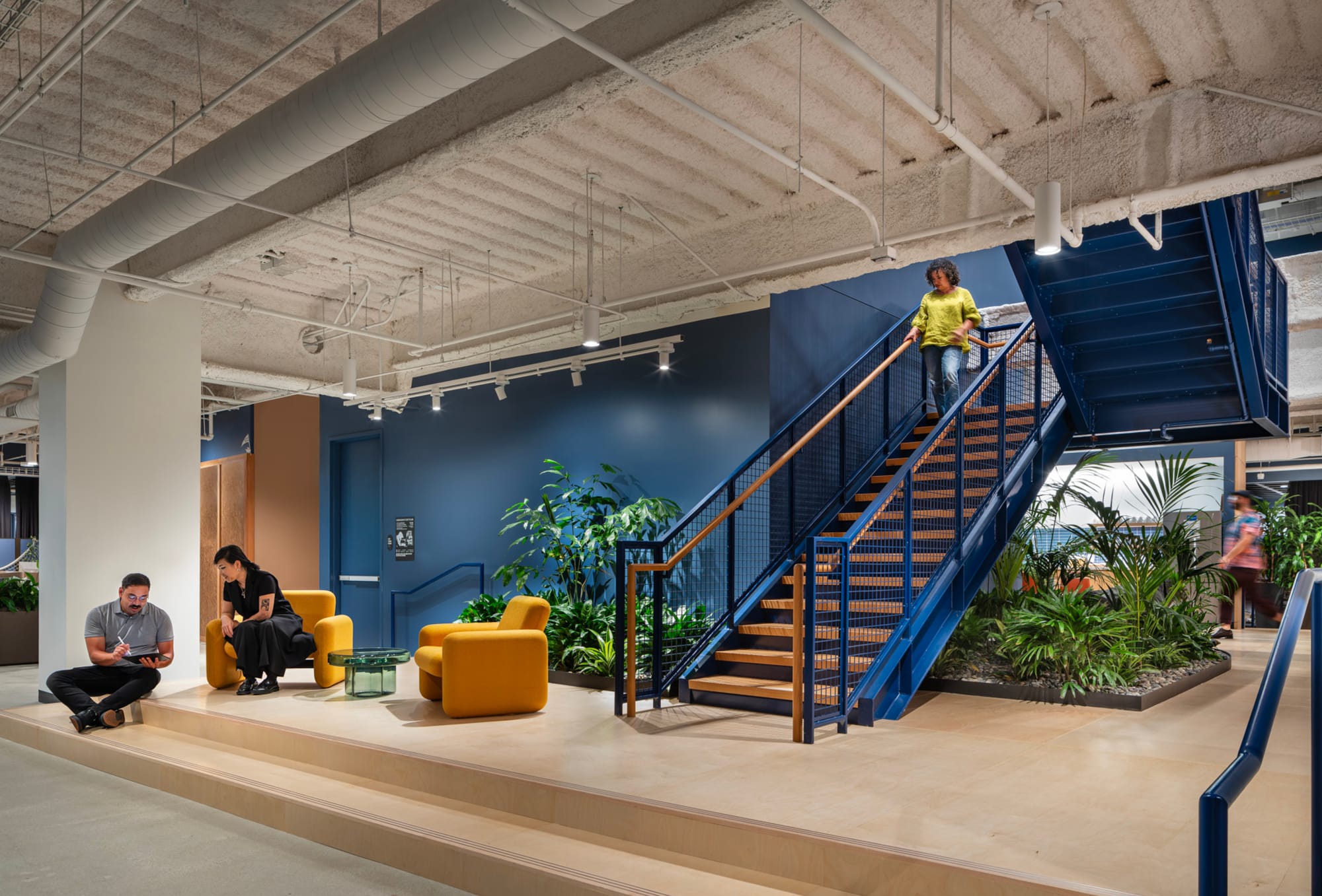 Stair &amp; planted atrium