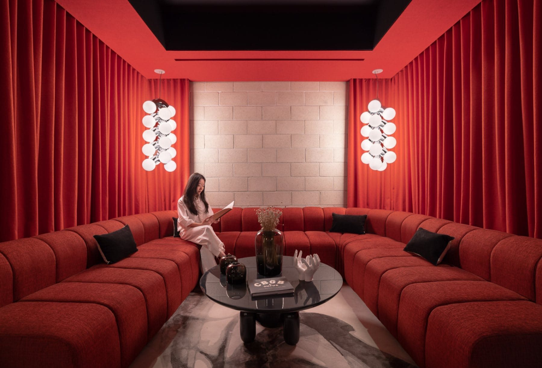 Listening lounge · a private hospitality room for visiting artists