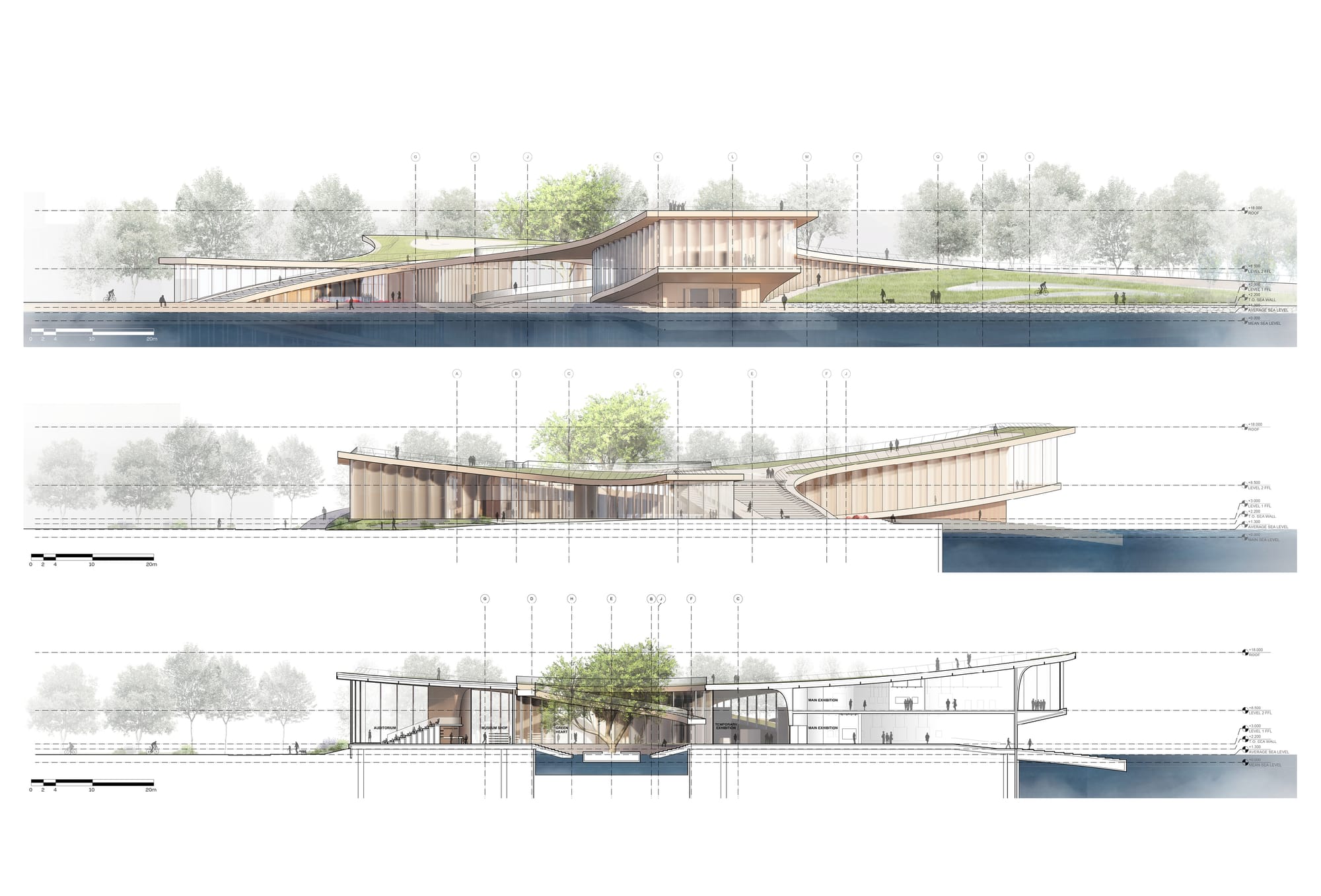 Three sections