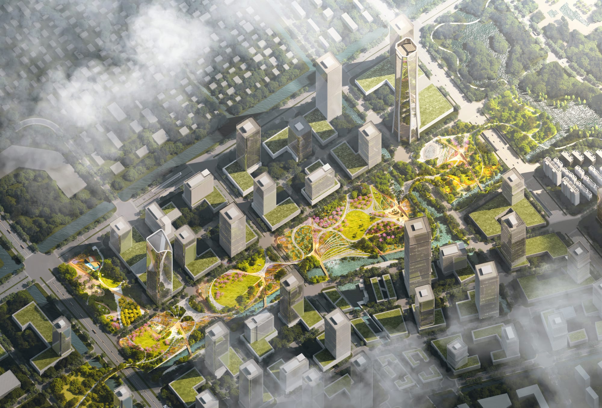 Master plan · aerial overview